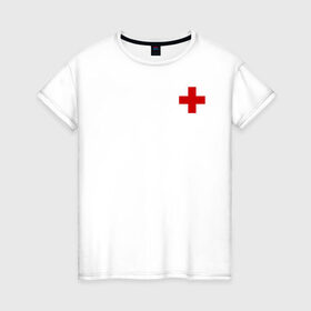 Женская футболка хлопок с принтом Hospital (Classic) в Кировске, 100% хлопок | прямой крой, круглый вырез горловины, длина до линии бедер, слегка спущенное плечо | hospital | больница | врач | госпиталь | доктор | крест | медицина