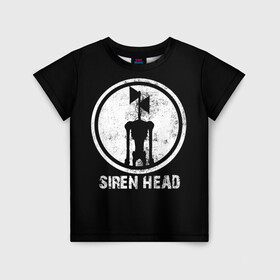 Детская футболка 3D с принтом СИРЕНОГОЛОВЫЙ ЧБ в Кировске, 100% гипоаллергенный полиэфир | прямой крой, круглый вырез горловины, длина до линии бедер, чуть спущенное плечо, ткань немного тянется | siren head | игра | монстр | сиреноголовый | существо | хоррор