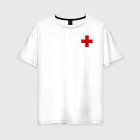 Женская футболка хлопок Oversize с принтом Hospital (BIG) в Кировске, 100% хлопок | свободный крой, круглый ворот, спущенный рукав, длина до линии бедер
 | Тематика изображения на принте: hospital | больница | врач | госпиталь | доктор | крест | медицина