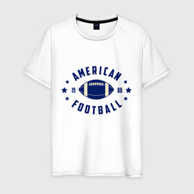 Мужская футболка хлопок с принтом Американский футбол в Кировске, 100% хлопок | прямой крой, круглый вырез горловины, длина до линии бедер, слегка спущенное плечо. | american football | football | nfl | американский футбол | нфл | регби | спорт | футбол