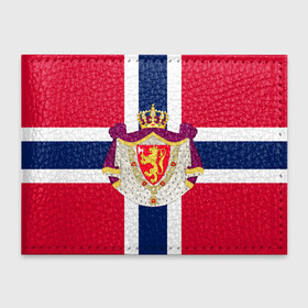 Обложка для студенческого билета с принтом Норвегия | Флаг и герб Норвегии в Кировске, натуральная кожа | Размер: 11*8 см; Печать на всей внешней стороне | герб | герб норвегии | корона | красный | лев | линии | норвегии | норвегия | синий | топор | флаг | флаг норвегии | щит