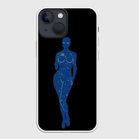 Чехол для iPhone 13 mini с принтом Девушка космос в Кировске,  |  | девушка | звезды | космос | нова | синий