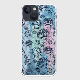 Чехол для iPhone 13 mini с принтом Темные розы   в стиле Гранж в Кировске,  |  | grunge | вампирский | гранж | графика | графический | потертый | розочки | розы | темные | темный | цветочки | цветы