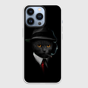 Чехол для iPhone 13 Pro с принтом НУАРНЫЙ КОТ в Кировске,  |  | Тематика изображения на принте: animal | cat | dark | detective | nuar | police | triller | детектив | звери | кот | котэ | кошки | нуар | триллер