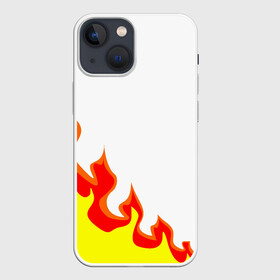Чехол для iPhone 13 mini с принтом Огонь в Кировске,  |  | желтый | красный | минимализм | огонь | пламя | пожар | ярко