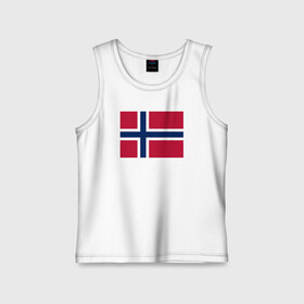 Детская майка хлопок с принтом Норвегия | Флаг Норвегии в Кировске,  |  | красный | линии | норвегии | норвегия | синий | флаг | флаг норвегии