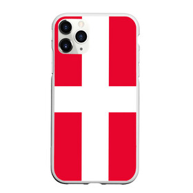 Чехол для iPhone 11 Pro матовый с принтом Дания | Флаг Дании в Кировске, Силикон |  | белый | герб | государство | дании | дания | знак | красный | крест | линии | символика | страна | флаг