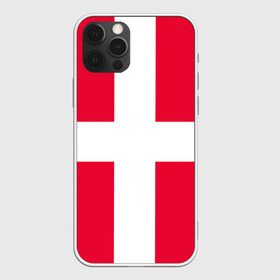 Чехол для iPhone 12 Pro с принтом Дания | Флаг Дании в Кировске, силикон | область печати: задняя сторона чехла, без боковых панелей | белый | герб | государство | дании | дания | знак | красный | крест | линии | символика | страна | флаг