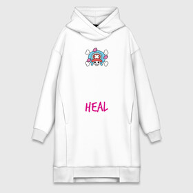 Платье-худи хлопок с принтом KEEP CALM and HEAL | Tony Tony Chopper в Кировске,  |  | one piece | tony tony chopper | аниме | большой куш | ван пис | великий флот | вон пис | врач | любитель сладкой ваты | манга | ниндзя пирато минко самурайский альянс | пират | пираты соломенной шляпы