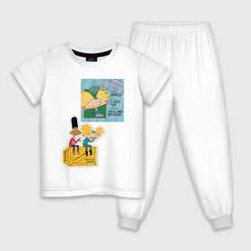Детская пижама хлопок с принтом HEY ARNOLD! II в Кировске, 100% хлопок |  брюки и футболка прямого кроя, без карманов, на брюках мягкая резинка на поясе и по низу штанин
 | Тематика изображения на принте: animation | kids | school | мультфильмы | приключения | школа