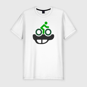 Мужская футболка хлопок Slim с принтом Осовбодите город в Кировске, 92% хлопок, 8% лайкра | приталенный силуэт, круглый вырез ворота, длина до линии бедра, короткий рукав | велосипед | город | пробки | транспорт | экология