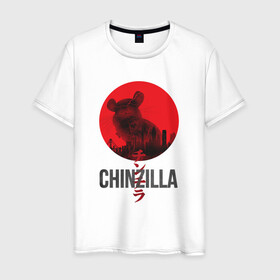 Мужская футболка хлопок с принтом Chinzilla black в Кировске, 100% хлопок | прямой крой, круглый вырез горловины, длина до линии бедер, слегка спущенное плечо. | Тематика изображения на принте: chinzilla | zhinzhilla | чинзилла | шинзилла | шиншилла