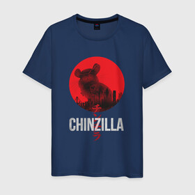 Мужская футболка хлопок с принтом Chinzilla white в Кировске, 100% хлопок | прямой крой, круглый вырез горловины, длина до линии бедер, слегка спущенное плечо. | Тематика изображения на принте: chinchilla | chinzilla | чинзилла | шинзилла | шиншилла