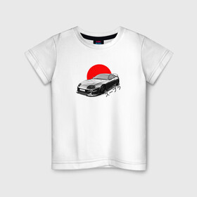Детская футболка хлопок с принтом JDM Toyota Supra в Кировске, 100% хлопок | круглый вырез горловины, полуприлегающий силуэт, длина до линии бедер | Тематика изображения на принте: drift | japan | jdm | supra | tokio | toyota | дрифт | ждм | машина | супра | тойота | токио | япония