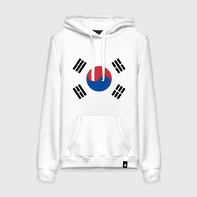 Женская толстовка хлопок с принтом Корея | Корейский флаг в Кировске, френч-терри, мягкий теплый начес внутри (100% хлопок) | карман-кенгуру, эластичные манжеты и нижняя кромка, капюшон с подкладом и шнурком | буква | герб | знак | иероглифы | корейский | корейский флаг | корея | символ | символы | флаг | флаг кореи | эмблема | эмблемма
