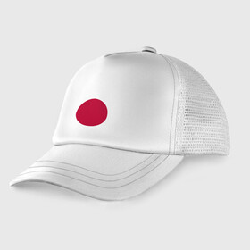 Детская кепка тракер с принтом Япония | Японский флаг в Кировске, Козырек - 100% хлопок. Кепка - 100% полиэстер, Задняя часть - сетка | универсальный размер, пластиковая застёжка | буква | герб | знак | печать императора | символ | символы | флаг | флаг японии | эмблема | эмблемма | япония | японский флаг