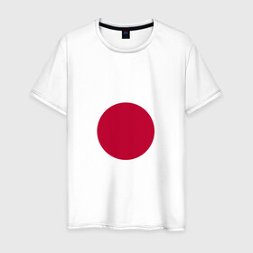 Мужская футболка хлопок с принтом Япония | Японский флаг в Кировске, 100% хлопок | прямой крой, круглый вырез горловины, длина до линии бедер, слегка спущенное плечо. | Тематика изображения на принте: буква | герб | знак | печать императора | символ | символы | флаг | флаг японии | эмблема | эмблемма | япония | японский флаг