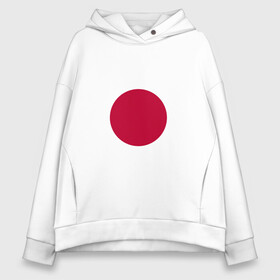 Женское худи Oversize хлопок с принтом Япония | Японский флаг в Кировске, френч-терри — 70% хлопок, 30% полиэстер. Мягкий теплый начес внутри —100% хлопок | боковые карманы, эластичные манжеты и нижняя кромка, капюшон на магнитной кнопке | буква | герб | знак | печать императора | символ | символы | флаг | флаг японии | эмблема | эмблемма | япония | японский флаг