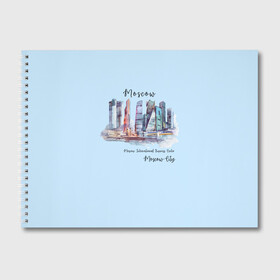 Альбом для рисования с принтом Москва-Сити в Кировске, 100% бумага
 | матовая бумага, плотность 200 мг. | город | москва | набережная | сити