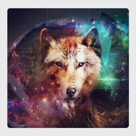 Магнитный плакат 3Х3 с принтом Грозный Волк в Кировске, Полимерный материал с магнитным слоем | 9 деталей размером 9*9 см | волк | грозный волк | дикий зверь | зверь | рисунок | хищник
