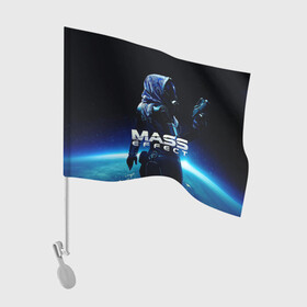 Флаг для автомобиля с принтом MASS EFFECT ТАЛИ ЗОРА в Кировске, 100% полиэстер | Размер: 30*21 см | галактика | игра | кварианка | корабль | космос | косплей | нормандия | тали