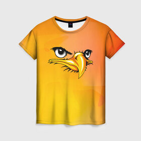 Женская футболка 3D с принтом Орёл 3d в Кировске, 100% полиэфир ( синтетическое хлопкоподобное полотно) | прямой крой, круглый вырез горловины, длина до линии бедер | eagle | орел | орленок | орлиный взгляд | птица | птичка | хищная птица