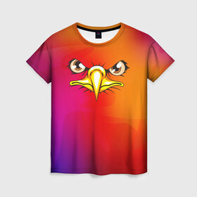 Женская футболка 3D с принтом ОРЁЛ в Кировске, 100% полиэфир ( синтетическое хлопкоподобное полотно) | прямой крой, круглый вырез горловины, длина до линии бедер | eagle | орел | орленок | орлиный взгляд | птица | птичка | хищная птица