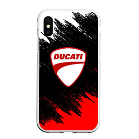 Чехол для iPhone XS Max матовый с принтом DUCATI | ДУКАТИ БРЫЗГИ в Кировске, Силикон | Область печати: задняя сторона чехла, без боковых панелей | ducati | moto | motocycle | racing | sport | дукати | мото | мотоспорт | мотоцикл | рейсинг | спорт