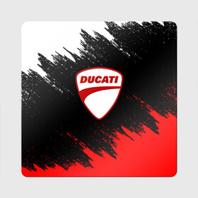 Магнит виниловый Квадрат с принтом DUCATI | ДУКАТИ БРЫЗГИ в Кировске, полимерный материал с магнитным слоем | размер 9*9 см, закругленные углы | ducati | moto | motocycle | racing | sport | дукати | мото | мотоспорт | мотоцикл | рейсинг | спорт