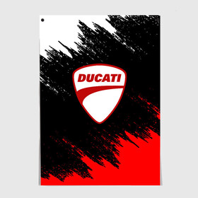 Постер с принтом DUCATI | ДУКАТИ БРЫЗГИ в Кировске, 100% бумага
 | бумага, плотность 150 мг. Матовая, но за счет высокого коэффициента гладкости имеет небольшой блеск и дает на свету блики, но в отличии от глянцевой бумаги не покрыта лаком | ducati | moto | motocycle | racing | sport | дукати | мото | мотоспорт | мотоцикл | рейсинг | спорт