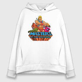 Женское худи Oversize хлопок с принтом Masters of the Universe в Кировске, френч-терри — 70% хлопок, 30% полиэстер. Мягкий теплый начес внутри —100% хлопок | боковые карманы, эластичные манжеты и нижняя кромка, капюшон на магнитной кнопке | battle cat | he man | masters of the universe | masters of the universe revelation | orko | prince adam | боевой кот | властелины вселенной | властелины вселенной откровение | кринджер | орко | подлиза | принц адам | хи мен | хи мэн