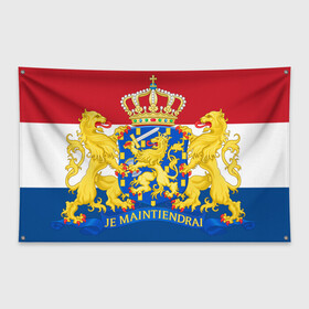 Флаг-баннер с принтом Нидерланды (Голландия) Флаг в Кировске, 100% полиэстер | размер 67 х 109 см, плотность ткани — 95 г/м2; по краям флага есть четыре люверса для крепления | голандия | голландия | голландия герб | голландия флаг | недерланды | недирланды | нидерланды | нидерланды герб | нидерланды флаг | нидирланды | флаг | флаг голландии | флаг нидерландов