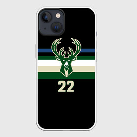 Чехол для iPhone 13 с принтом Milwaukee Bucks форма. Крис Миддлтон в Кировске,  |  | 22 | basketball | edition | khris | middleton | milwaukee bucks | sport | statement | бакс | баскетбол | крис | миддлтон | милуоки | спорт | форма