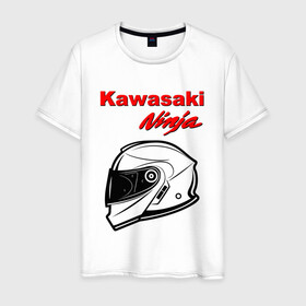 Мужская футболка хлопок с принтом KAWASAKI NINJA / КАВАСАКИ в Кировске, 100% хлопок | прямой крой, круглый вырез горловины, длина до линии бедер, слегка спущенное плечо. | kawasaki | motorcycle | motosport | ninja | racing | speed | sport | байк | гонки | двигатель | кавасаки | мото | мотокросс | мотоспорт | мототриал | мотоцикл | нинзя. | скорость | спорт
