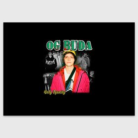 Поздравительная открытка с принтом OG BUDA в Кировске, 100% бумага | плотность бумаги 280 г/м2, матовая, на обратной стороне линовка и место для марки
 | buda | og buda | ог буда | реп | репер