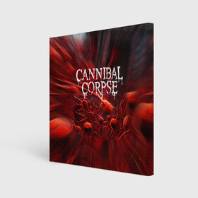 Холст квадратный с принтом Blood Cannibal Corpse | Труп Каннибала (Z) в Кировске, 100% ПВХ |  | cannibal | cannibal corpse | corpse | death metal | deathgrind | алекс уэбстер | брутальный дэт метал | дэт метал | дэтграйнд | пол мазуркевич | роб барретт | труп каннибала