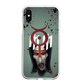 Чехол для iPhone XS Max матовый с принтом Marilyn Manson | Мерилин Мэнсон (Z) в Кировске, Силикон | Область печати: задняя сторона чехла, без боковых панелей | hugh warner | marilyn manson | rock | глэм рок | гот | индастриал метал | индастриал рок | музыка | мэрилин мэнсон | рок | фрик | хард рок | шок рок