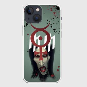 Чехол для iPhone 13 mini с принтом Marilyn Manson | Мерилин Мэнсон (Z) в Кировске,  |  | Тематика изображения на принте: hugh warner | marilyn manson | rock | глэм рок | гот | индастриал метал | индастриал рок | музыка | мэрилин мэнсон | рок | фрик | хард рок | шок рок