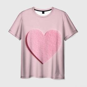 Мужская футболка 3D с принтом Чистое сердце в Кировске, 100% полиэфир | прямой крой, круглый вырез горловины, длина до линии бедер | Тематика изображения на принте: возлюбленный | геометрическое сердце | майнкрафт серце | признание в любви | я влюблен