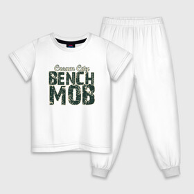 Детская пижама хлопок с принтом Milwaukee Bench Mob в Кировске, 100% хлопок |  брюки и футболка прямого кроя, без карманов, на брюках мягкая резинка на поясе и по низу штанин
 | basketball | bucks | giannis | milwaukee | mvp | nba | ntetokounmpo | sport | streetball | адетокумбо | бакс | баскетбол | игра | милуоки | мяч | нба | олень | спорт | стритбол | тренер | чемпион | янис