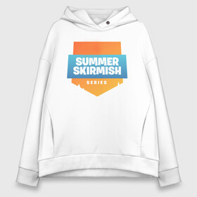 Женское худи Oversize хлопок с принтом Summer Skirmish в Кировске, френч-терри — 70% хлопок, 30% полиэстер. Мягкий теплый начес внутри —100% хлопок | боковые карманы, эластичные манжеты и нижняя кромка, капюшон на магнитной кнопке | epic games | games | королевская битва | лето | фортнайт