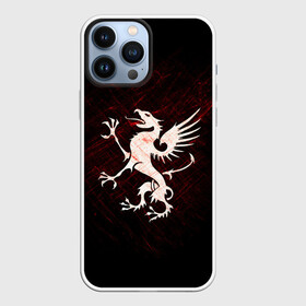 Чехол для iPhone 13 Pro Max с принтом Грифон в Кировске,  |  | griffin | red paint | white griffin | белый грифон | грифон | красная краска