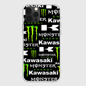 Чехол для iPhone 12 Pro с принтом KAWASAKI X MONSTER ENERGY в Кировске, силикон | область печати: задняя сторона чехла, без боковых панелей | kawasaki | monster energy | motorcycle | motosport | racing | speed | sport | байк | гонки | двигатель | кавасаки | монстер энерджи. | мото | мотокросс | мотоспорт | мототриал | мотоцикл | скорость | спорт