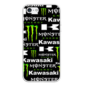 Чехол для iPhone 5/5S матовый с принтом KAWASAKI X MONSTER ENERGY в Кировске, Силикон | Область печати: задняя сторона чехла, без боковых панелей | kawasaki | monster energy | motorcycle | motosport | racing | speed | sport | байк | гонки | двигатель | кавасаки | монстер энерджи. | мото | мотокросс | мотоспорт | мототриал | мотоцикл | скорость | спорт