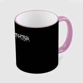 Кружка с полной запечаткой с принтом Phasmophobia logo в Кировске, керамика | ёмкость 330 мл | horror | phasmophobia | игра | пхасмафобия | пхасмофобия | фазмофобия | фасмофобия | хоррор