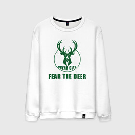 Мужской свитшот хлопок с принтом Fear The Deer в Кировске, 100% хлопок |  | antetokounmpo | basketball | bucks | giannis | milwaukee | mvp | nba | sport | streetball | адетокумбо | бакс | баскетбол | игра | милуоки | мяч | нба | олень | спорт | стритбол | тренер | чемпион | янис