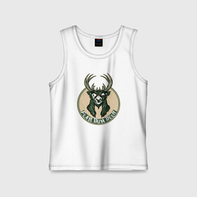 Детская майка хлопок с принтом Fear Duh Deer в Кировске,  |  | antetokounmpo | basketball | bucks | giannis | milwaukee | mvp | nba | sport | streetball | адетокумбо | бакс | баскетбол | игра | милуоки | мяч | нба | олень | спорт | стритбол | тренер | чемпион | янис