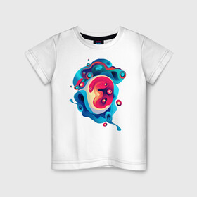 Детская футболка хлопок с принтом Зарождение жизни в Кировске, 100% хлопок | круглый вырез горловины, полуприлегающий силуэт, длина до линии бедер | abstractio | абстракция | абстрогирование | кривые | неопознанное | пятно | эмбрион