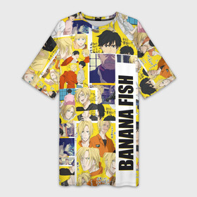 Платье-футболка 3D с принтом Banana Fish в Кировске,  |  | anime | banana fish | аниме | банана фиш | банановая рыба | комиксы | манга | приключения | эйдзи окумура | эш линкс