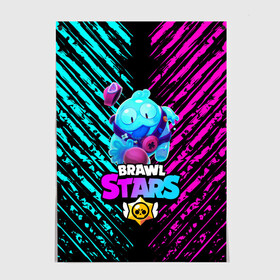 Постер с принтом BRAWL STARS SQUEAK: СКВИК. в Кировске, 100% бумага
 | бумага, плотность 150 мг. Матовая, но за счет высокого коэффициента гладкости имеет небольшой блеск и дает на свету блики, но в отличии от глянцевой бумаги не покрыта лаком | brawl stars | leon | sally leon | shark | werewolf leon | акула | бравл старс | оборотень | сквик squeak